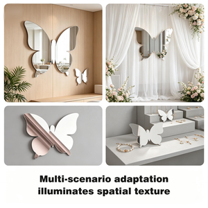 Autocollants muraux en miroir acrylique en forme de papillon autocollants, miroir personnalisé de toutes formes pour la décoration de fonds d'événements et de mariages, et pour la vente au détail - Product Image 3