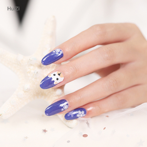 Nouvelles bandes de vernis à ongles imperméables de Noël au design français, autocollants pour ongles motif bonhomme de neige - Product Image 2