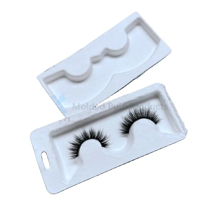Custom Paper And Packaging 108 X 51 X 10.6mm Bio-degradable Custom Eyelashes Packaging White Eyelash Cluster Trays