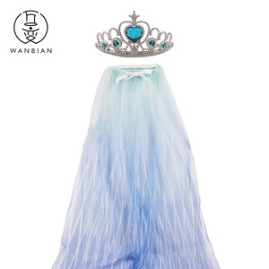 Magic Joy Club – Cape d'Halloween pour enfants, costume de magicien, accessoire de spectacle, tulle bleu dégradé avec diadème - Product Image 1