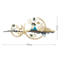 Vente en gros de décorations murales de luxe 3D en métal à la feuille d'or de style moderne pour la maison et le salon