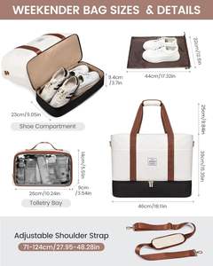 Bolsa de Lona de Gran Capacidad para Mujer, Estilo Retro, para Viajes y Desplazamientos, Otoño/Invierno, Nueva, Muestra Gratis - Product Image 2