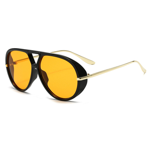 Trendy Double Bridge Sunglasses for Women Light Weight UV400 Full Rim Metal <b>Frame</b> <b>Plastic</b> Lenses Zowensyh Brand Model 2505 - Product Image 5