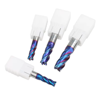 Fraise à queue en carbure Naco à revêtement bleu HRC65, 4 cannelures, support ODM/OEM personnalisé, pour usinage de métaux sur routeur CNC
