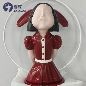 カスタマイズされた現代抽象芸術装飾樹脂彫刻ホーム展示エリア女の子グラスファイバー彫刻