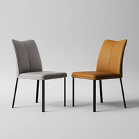 Chaise de salle à manger moderne en métal rembourrée avec dossier pour hôtel et bureau