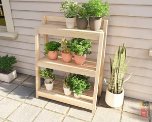 Étagère verticale pour plantes en <span class=keywords><strong>bois</strong></span> à 4 niveaux, support de jardin pour bricolage, <span class=keywords><strong>jardinière</strong></span>, <span class=keywords><strong>jardinière</strong></span> verticale surélevée, plan pour plantes succulentes - Product Image 2
