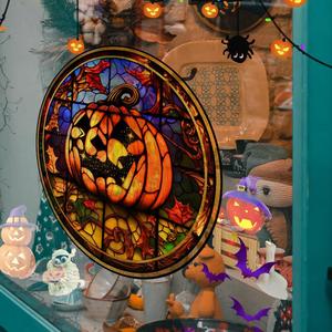 Autocollant <span class=keywords><strong>de</strong></span> fenêtre en PVC pour Halloween, autocollant <span class=keywords><strong>de</strong></span> fête d'intérieur, décoration <span class=keywords><strong>de</strong></span> maison, autocollant <span class=keywords><strong>de</strong></span> château <span class=keywords><strong>de</strong></span> citrouille amovible, écologique - Product Image 2