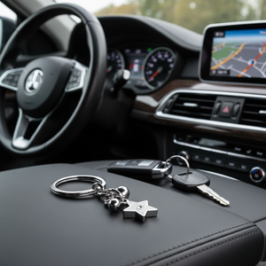 Portachiavi Cromato a Forma di Stella, Accessorio Premium per Chiavi Auto - Product Image 3