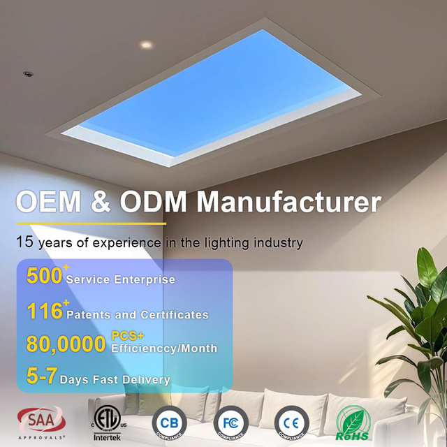 BBIER Smart Modern Indoor Clear Sky Ultra-Thin LED Integrated Artificial Skylight Panel Blue Sky Effect Embedded Ceiling Light