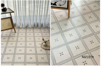 Carreaux de sol et de mur en porcelaine à motif floral artistique de style marocain rustique 200x200, finition mate