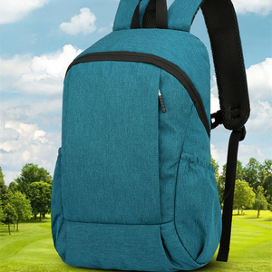 Sac à dos décontracté bleu sarcelle en tissu chiné avec fermeture éclair noire et poches latérales pour l'école, le <span class=keywords><strong>travail</strong></span>, les voyages, hommes, femmes, université - Product Image 2
