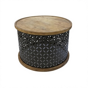 Modern Coffee <b>Table</b> for Living Room-Durable Metal & Wood Design Customizable Home Furniture - Product Image 1