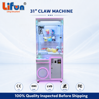 LIFUN Machine à griffes géante de 31 pouces, attrapeur de jouets en peluche blanc, machine de jeu d'arcade à prix gagnés