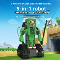 Robot Programable Cinco en Uno con Control Remoto Eléctrico, Juguete de Bloques de Construcción para la Educación Científica y el Desarrollo de Habilidades, para Niños