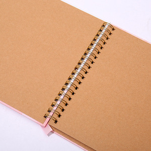 Joytop Wholesale 6" Kraft Paper Inner DIY Twin Spiral Pink Romantic Love Point Kids Baby Growth Memorial Photo Album Scrapbook