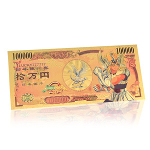 Klasik Anime Saints Seiyaed peringatan uang kertas emas koin uang kertas plastik koin emas Foil koleksi uang kertas - Product Image 4