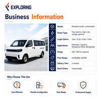 Minibus électrique 7-16 places, autonomie optionnelle de 220-500 km, pour le transport de passagers et de marchandises