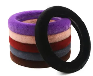 Capa de proteção para volante de 14 polegadas Fluffy Fuzzy Rosa Roxo para proteção de inverno