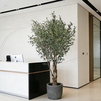 Arbre d'olivier artificiel de 270 cm, rond, pour intérieur, maison, hôtel, restaurant, plastique, Noël, mariage, faux olivier avec troncs naturels
