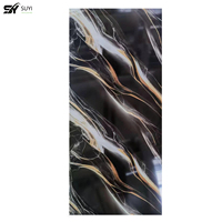 Panneau mural en PVC écologique effet marbre brillant UV, imperméable et ignifuge pour la décoration de villas et de chambres