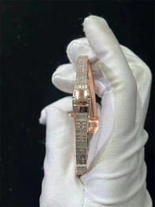 Pulseras de Acero Inoxidable con Cadena Cuadrada VVS y Moissanita de Corte Cojín, Joyería de Moda - Product Image 2