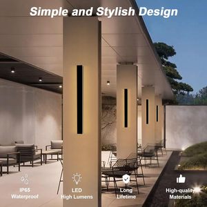 110V 220V Modern Outdoor Exterior Linear Strip Wall Lamp 3000K Warm White Garden <b>Sconce</b> Long LED Wall <b>Light</b> - Product Image 4