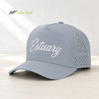 Casquette de baseball personnalisée pour homme, 5 panneaux, en nylon, avec découpe au laser, trous perforés, séchage rapide, respirante, pour le sport et les activités de plein air