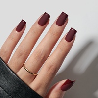 BTArbox Uñas Postizas Cortas Cuadradas de Gel Suave de Alta Calidad al por Mayor, Acabado Mate Personalizado, Punta Francesa, Set de Uñas a Presión