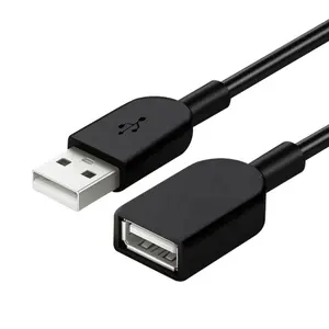 Заводской черный ПВХ удлинитель USB штекер и розетка USB расширяет Удлиненный кабель для передачи данных для длительной зарядки