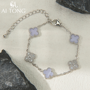Bracelets classiques en laiton plaqué or 18 carats avec zircon, ajustables, bijoux de mode, bracelets pour cadeau de petite amie, de <span class=keywords><strong>maman</strong></span> - Product Image 4