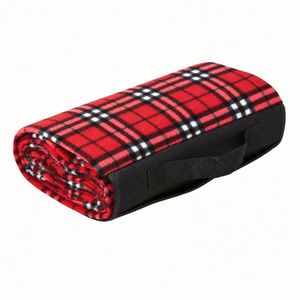 Custom Logo Foldable Outdoor <b>Picnic</b> <b>Blanket</b> Soft Fleece Easy Carry Handle Waterproof Backing for Promotional Activities - Product Image 2