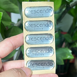 Custom <b>Logo</b> 3D Epoxy Domed Resin Labels Silver Foil Printing Waterproof Epoxy <b>Stickers</b> for Brand Packaging In‑house printing - Product Image 1