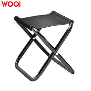 Tabouret pliant de camping Woqi en aluminium, chaise portable d'extérieur, tissu Oxford noir, 24x22x26 cm, capacité de charge maximale 100 kg - Product Image 4