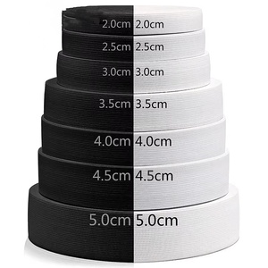 Deepeel KY510 20-50mm accessoires de vêtement noir et blanc élastique <span class=keywords><strong>plat</strong></span> en caoutchouc tricot maison Textile couette ruban élastique - Product Image 2