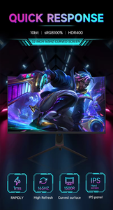 Monitor Curvo para Juegos de <span class=keywords><strong>32</strong></span> Pulgadas 2K 1500R, 165Hz UHD, con Efecto de Iluminación RGB en la Carcasa Trasera, Diseñado para Gamers - Product Image 6