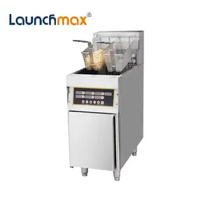 10L thermostat control Vertical single tank double baskets electric chicken meat beef deep fryer machine