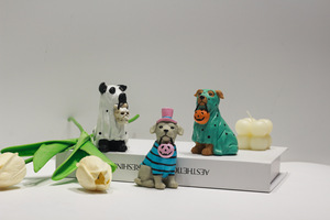 Figur Aksi Hewan Anjing Labu Hantu Halloween Kreatif, Dekorasi Meja Rumah, Kerajinan Resin Lucu, Patung Fashion - Product Image 6