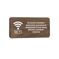 Panneau WiFi personnalisé en acrylique, signalétique directionnelle imprimée UV effet bois, plaque de rappel publique pour hôtel, bureau, supermarché