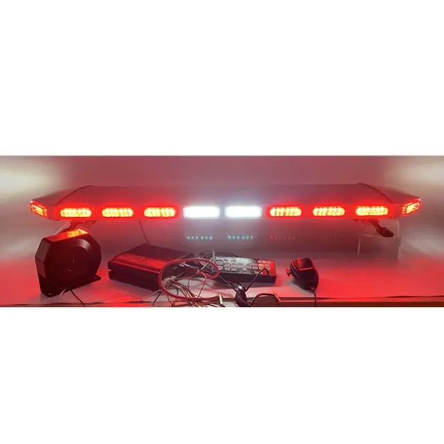 Luces estroboscópicas para vehículo de emergencia, barras de luz LED de alto brillo, color rojo y blanco, para techo de coche, remolque de caravana, 48 pulgadas