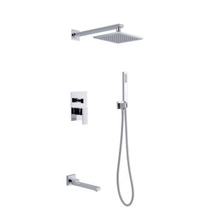 Modern Luxury Three Function Brass Concealed Bathroom <b>Shower</b> Set, Hotel Gold Waterfall <b>Shower</b> Mixer - Product Image 3