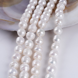 Natural 10-11mm Baroque Button Tailed Freshwater <b>Pearl</b> White <b>Loose</b> <b>Pearls</b> for DIY Bracelet Jewelry 18cm Short Strip - Product Image 5