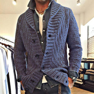 Cardigan Vintage Autunno Inverno da Uomo, Maglione Casual Jacquard alla Moda, Cappotto Maglione Oversize Lavorato a Maglia - Product Image 1