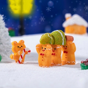 3D Navidad Mini resina pan de jengibre hombres animales figuritas adornos Navidad encantos para DIY Navidad vacaciones Acción de Gracias graduación - Product Image 5