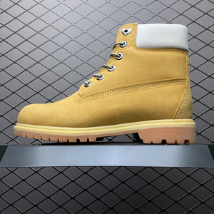 Mens Nubuck Leather Work Boots Waterproof Lace Up Ankle Boots Classic Yellow Style Outdoor Durable Casual Shoes - Product Image 5