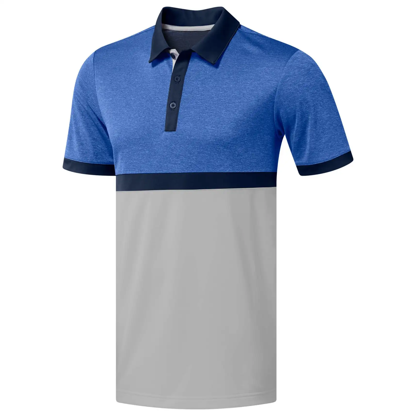 Nuevo diseño de los hombres de la mitad de mangas de dos tonos de la marca de nombre de secado rápido rendimiento Golf Polo T camisas
