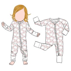 Romper Bayi Kelinci Motif Cetak Hewan Paskah Berkualitas Tinggi Tanpa Bea Tarif OEM Qingli, Romper Bayi Perempuan Bahan Bambu - Product Image 1