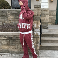 Ensemble de sweats à capuche vintage pour hommes, effet vieilli, broderie, délavage acide, logo imprimé en relief personnalisé, fermeture éclair intégrale, coupe courte, par un fabricant de vêtements
