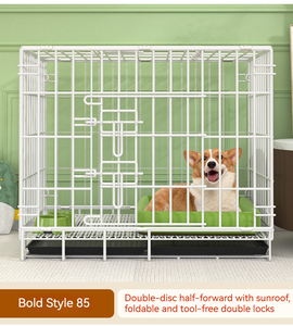 Cage pliable en fil d'acier thermolaqué avec porte simple/<span class=keywords><strong>double</strong></span> et plateau en plastique anti-fuite pour chiens et chats, idéale pour l'entraînement en intérieur - Product Image 6