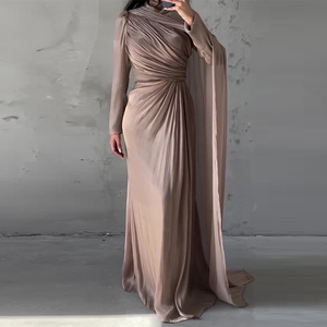 R-537 <span class=keywords><strong>Abbigliamento</strong></span> Islamico Moda Modesta Abaya Lussuosa in Organza Estiva Nuova Elegante Vestito da <span class=keywords><strong>Donna</strong></span> Irregolare Slim Fit - Product Image 3